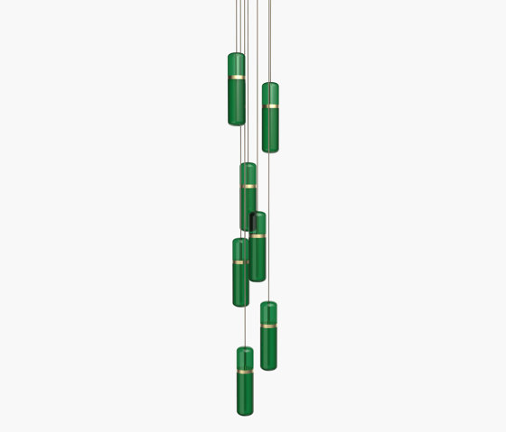 Pill S | 36—08 - Brushed Brass - Green | Lámparas de suspensión | Empty State