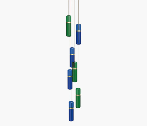 Pill S | 36—08 - Brushed Brass - Blue / Green | Lampade sospensione | Empty State