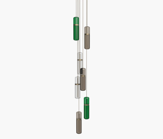 Pill S | 36—08 - Burnished Brass - Green / Smoked / Opal | Lampade sospensione | Empty State