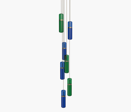 Pill S | 36—08 - Burnished Brass - Blue / Green | Suspended lights | Empty State