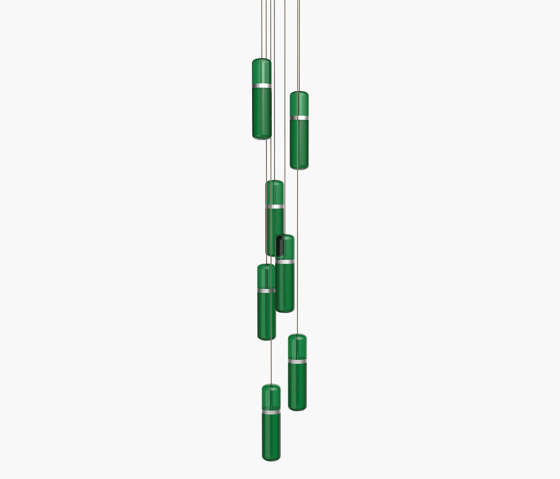 Pill S | 36—08 - Silver Anodised - Green | Suspended lights | Empty State