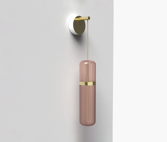 Pill S | 36—09 - Polished Brass - Pink | Lámparas de pared | Empty State