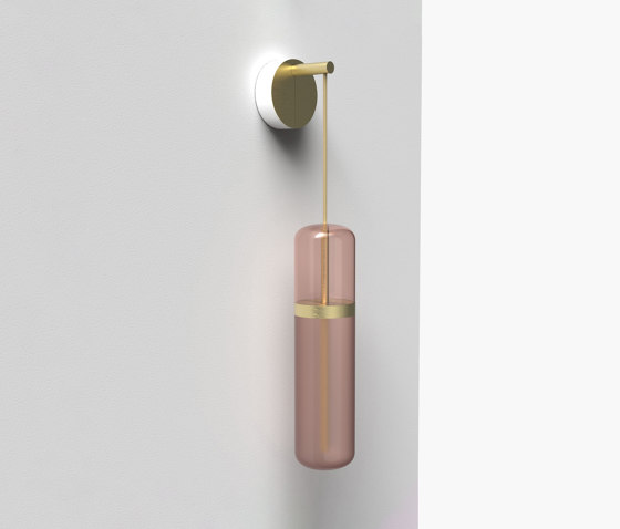 Pill S | 36—09 - Brushed Brass - Pink | Lámparas de pared | Empty State