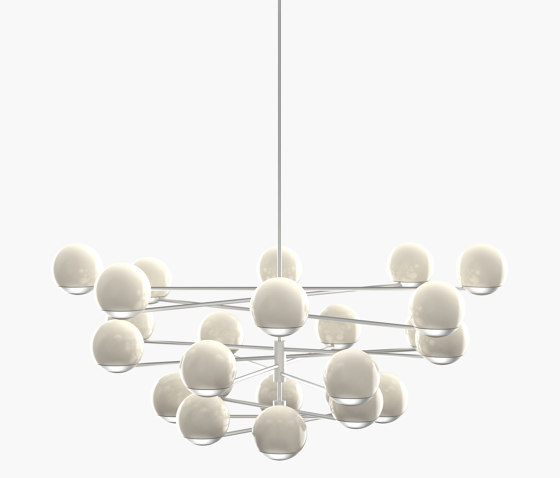 Ball & Hoop | S 19—11 - Silver Anodised - Opal | Suspended lights | Empty State