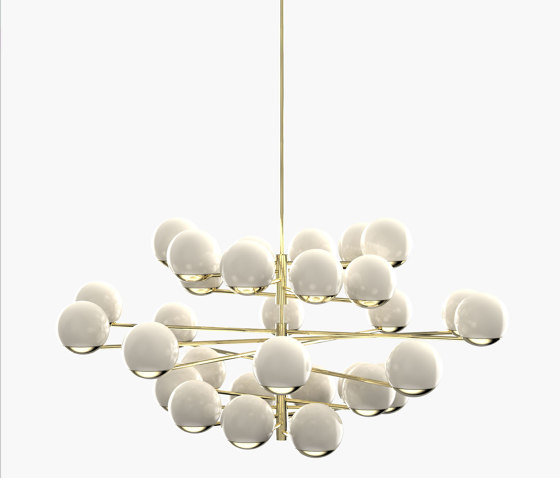 Ball & Hoop | S 19—12 - Polished Brass - Opal | Lampade sospensione | Empty State