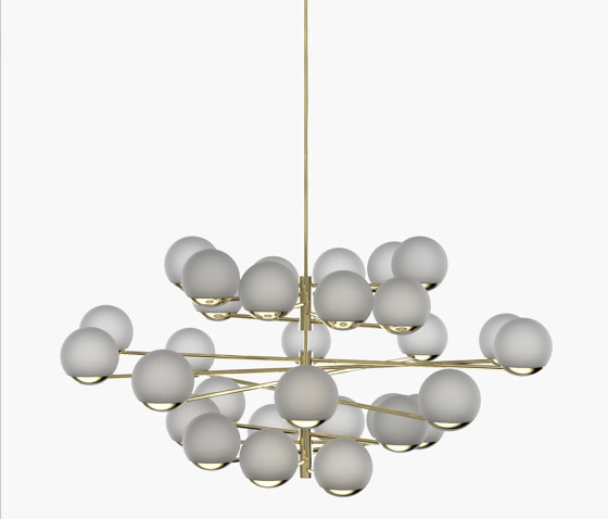 Ball & Hoop | S 19—12 - Polished Brass - Frosted | Lámparas de suspensión | Empty State