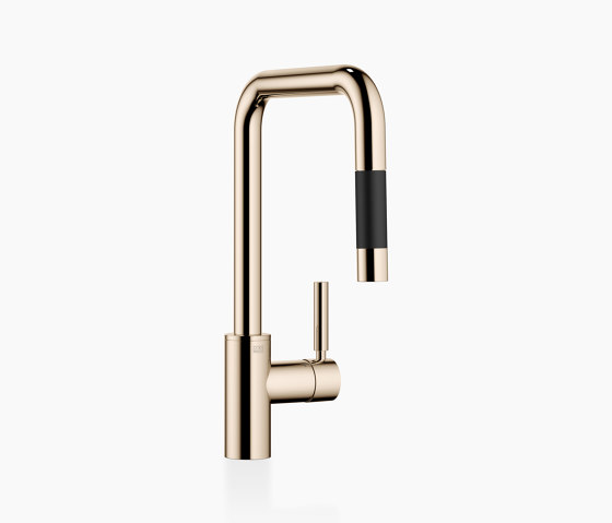 META SQUARE - Single-lever mixer Pull-down with spray function - Champagne (22kt Gold) | Kitchen taps | Dornbracht