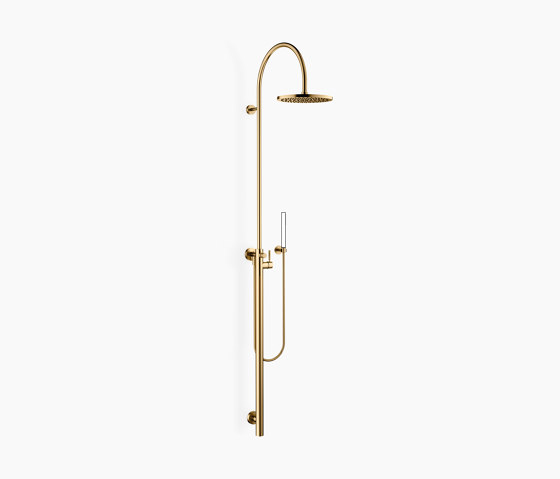 SERIES SPECIFIC - Shower system with single-lever shower mixer without hand shower - Brushed Durabrass (23kt Gold) | Shower controls | Dornbracht