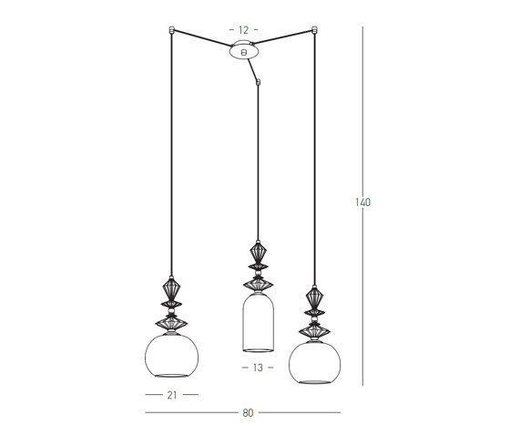 Decorative Pendant | 22152 | Lámparas de suspensión | ALPHABET by Zambelis