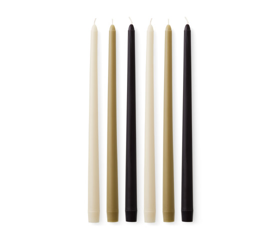 Spire Smooth Tapered Candle, H38, Neutral, Set Of 6 | Accesorios de mesa | Audo Copenhagen