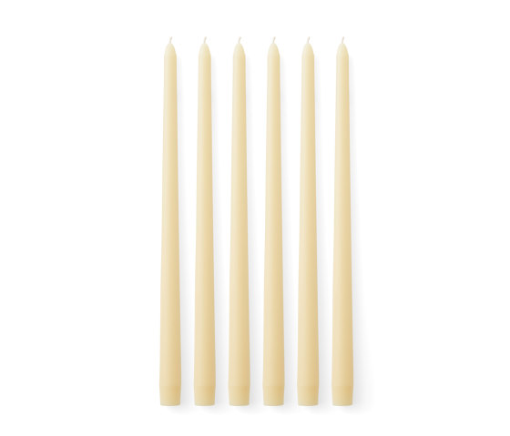Spire Smooth Tapered Candle, H38, Ivory, Set Of 6 | Dining-table accessories | Audo Copenhagen