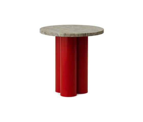Dit Table Bright Red Travertine Silver | Tables d'appoint | Normann Copenhagen