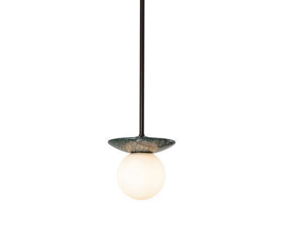 Orbit | Pendant - Bronze & Green Marble | Lámparas de suspensión | J. Adams & Co