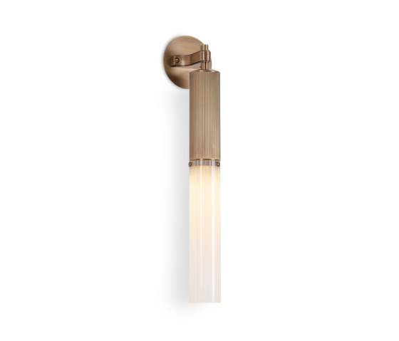 Flume | Wall Light - Antique Brass & Frosted Reeded Glass | Appliques murales | J. Adams & Co