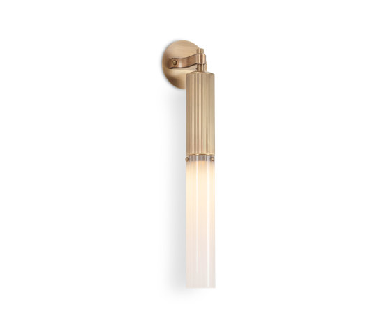 Flume | Wall Light - Satin Brass & Frosted Reeded Glass | Lámparas de pared | J. Adams & Co