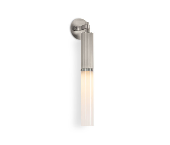 Flume | Wall Light - Satin Nickel & Frosted Reeded Glass | Lampade parete | J. Adams & Co