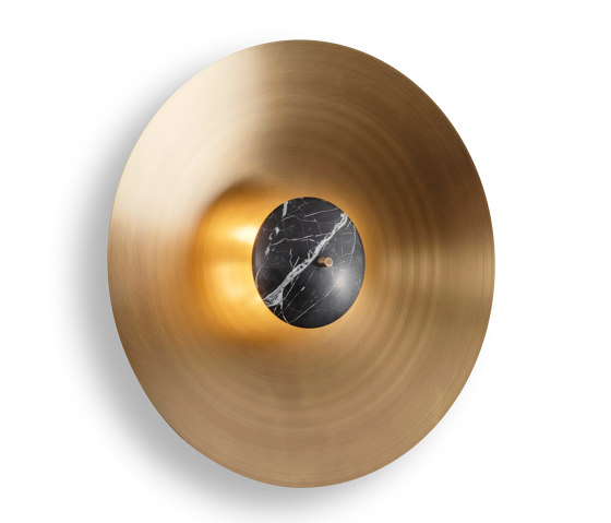 Luna | 550 Wall Light - Antique Brass - Black Marble | Wandleuchten | J. Adams & Co