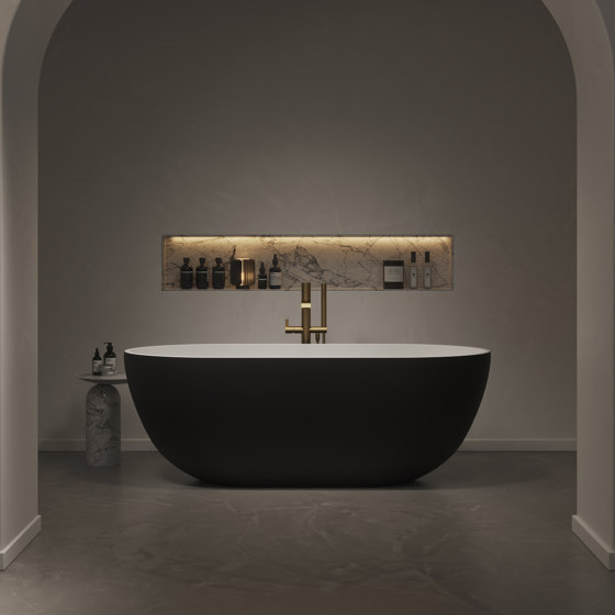 SOLID SURFACE | Nimes Vasca da bagno indipendente in Solid Surface - Bianco e Nero - 178cm | Vasche | Riluxa