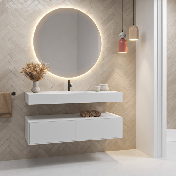 MDF | Mueble de baño de MDF Gaia Classic - 2 cajones | Armarios lavabo | Riluxa
