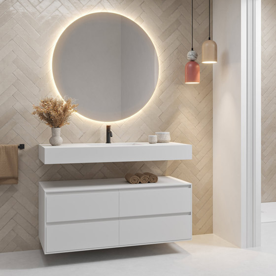 MDF | Mueble de baño de MDF Gaia Classic - 2 cajones | Armarios lavabo | Riluxa