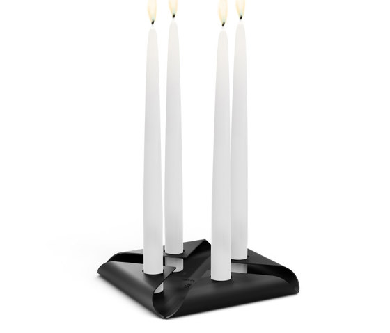SQUARE CANDLE black, 4 pcs | Candlesticks / Candleholder | höfats