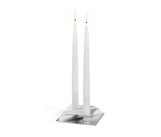 SQUARE CANDLE silver | Candelabros | höfats