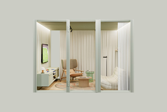 OmniRoom Lounge 3x3 in Sage Green | Sistemas room-in-room | Mute