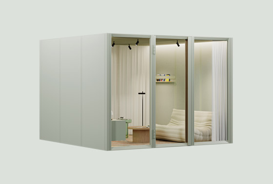 OmniRoom Lounge 3x3 in Sage Green | Room-in-room systems | Mute