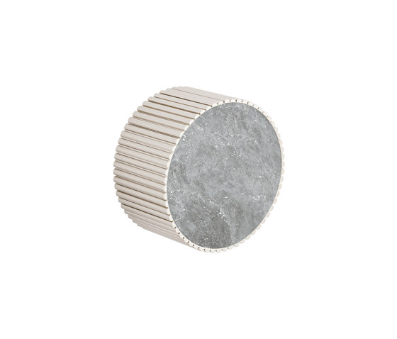 Chiasso | Concealed 2 Way Diverter With Roma Diamond Grigio Marble Handle Insert Brushed Nickel | Badarmaturen Zubehör | BAGNODESIGN