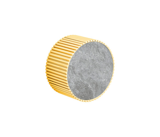 Chiasso | Concealed 2 Way Diverter With Roma Diamond Grigio Marble Handle Insert Soft Bronze | Badarmaturen Zubehör | BAGNODESIGN