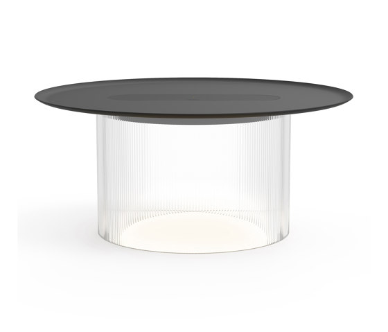 Carousel Large Table Clear Base 16 Black Tray | Lampade tavolo | Pablo