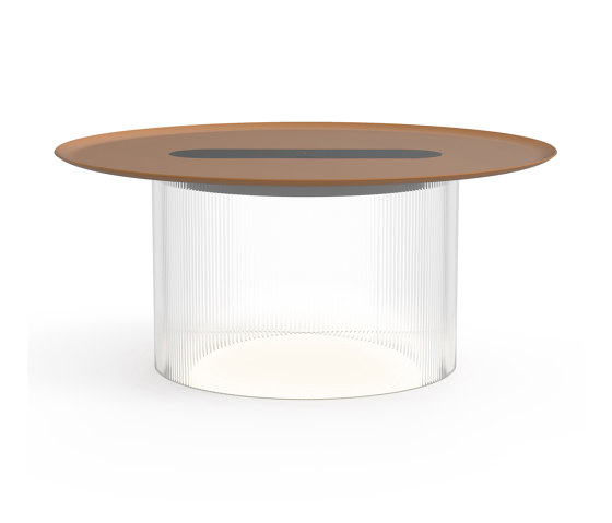 Carousel Large Table Clear Base 16 Terracotta Tray | Table lights | Pablo