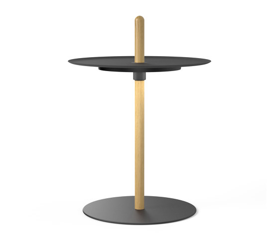 Nivel Pedestal Small White Oak with Black Tray | Tavolini alti | Pablo