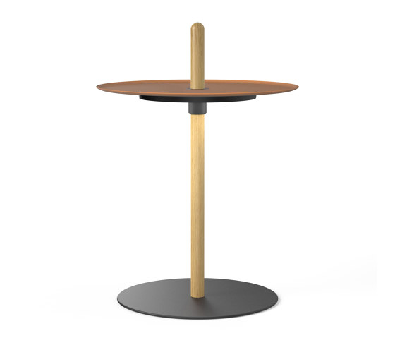 Nivel Pedestal Small White Oak with Terracotta Tray | Tables d'appoint | Pablo