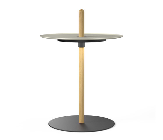 Nivel Pedestal Small White Oak with White Tray | Tables d'appoint | Pablo