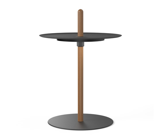 Nivel Pedestal Small Walnut with Black Tray | Beistelltische | Pablo
