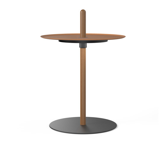 Nivel Pedestal Small Walnut with Terracotta Tray | Mesas auxiliares | Pablo