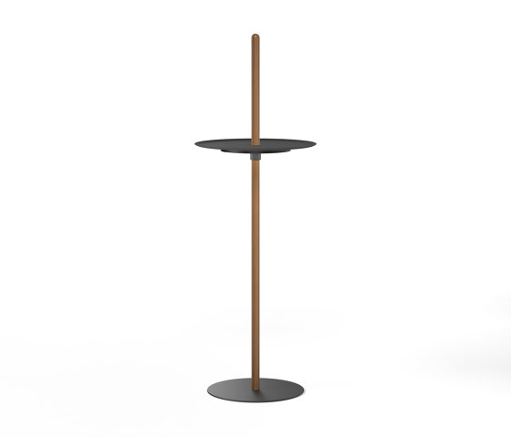 Nivel Pedestal Large Walnut with Black Tray | Beistelltische | Pablo