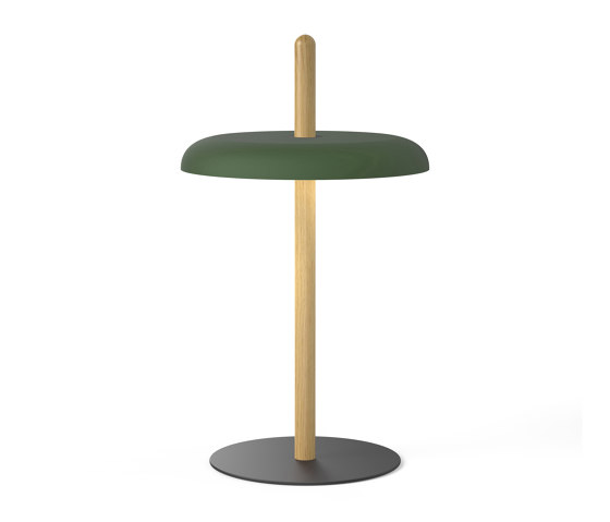 Nivel Table White Oak with Forest Green Shade | Lampade tavolo | Pablo