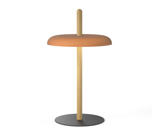Nivel Table White Oak with Terracotta Shade | Table lights | Pablo