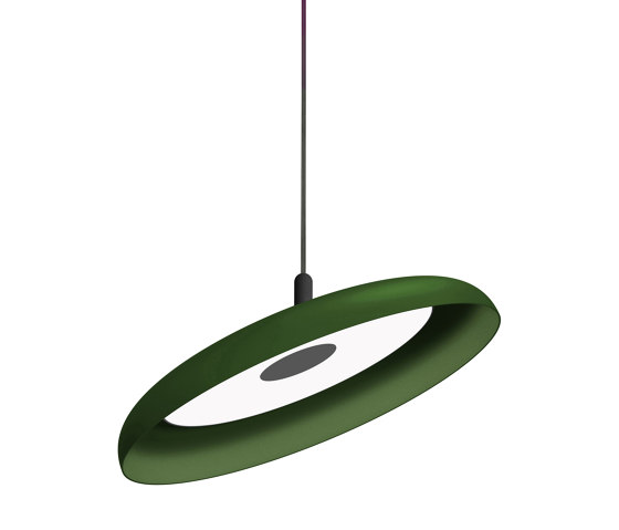 Nivel Pendant 22 Forest Green with Black Cord | Suspensions | Pablo