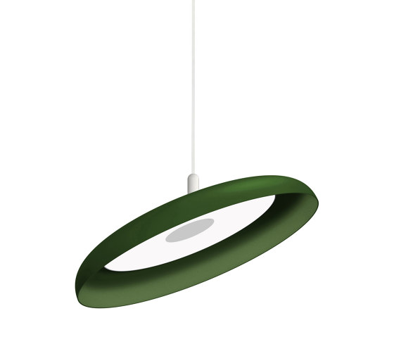 Nivel Pendant 22 Forest Green with White Cord | Suspensions | Pablo