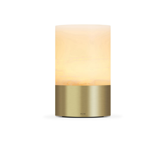 Totem Alabaster 100mm Natural Brass | Table lights | Voltra Lighting