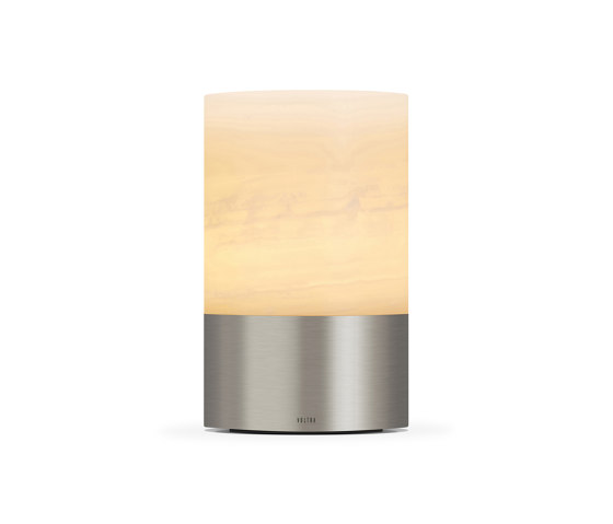 Totem Alabaster 100mm Satin Nickel | Luminaires de table | Voltra Lighting