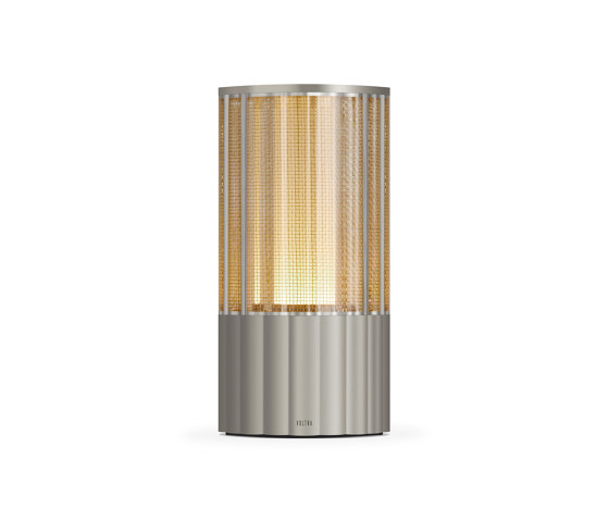 Totem Reeded 80mm Satin Nickel | Luminaires de table | Voltra Lighting