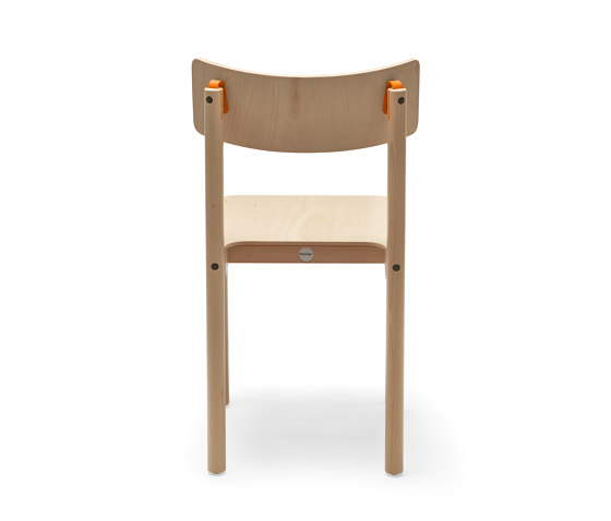 Einser | Stuhl, Unbehandelt / RAL 2001 Rotorange | Stühle | Magazin®
