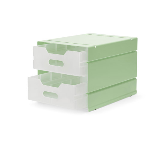 Atlas | Container, 2-fach | Weißgrün RAL 6019 | Schreibtisch-Ablagen | Magazin®