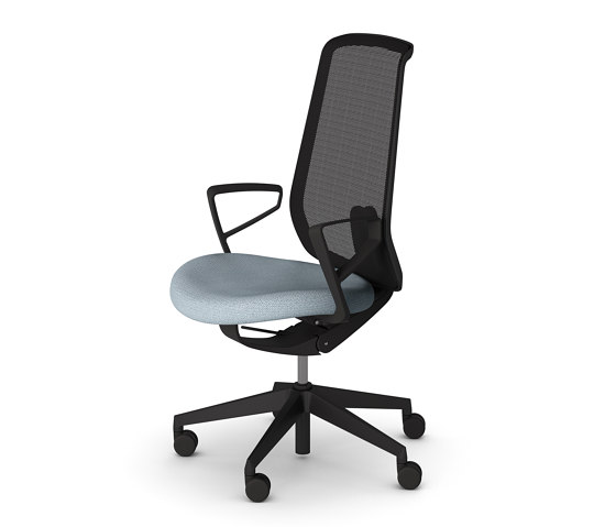 motiv swivel chair seat upholstered, back with mesh, ring armrest | Sedie ufficio | Wiesner-Hager