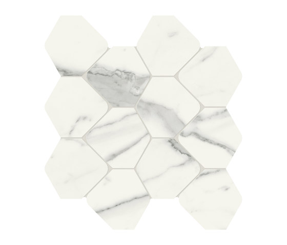 Scultorea | Tessere Rombo Statuario Vena Argento 44,2x25,6 | Piastrelle ceramica | Marca Corona