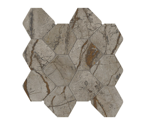 Scultorea | Tessere Rombo River Grey 44,2x25,6 | Keramik Fliesen | Marca Corona